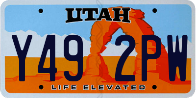 UT license plate Y492PW