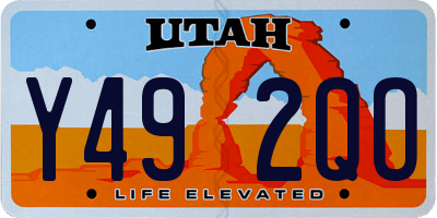 UT license plate Y492QO