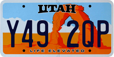 UT license plate Y492QP