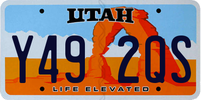 UT license plate Y492QS