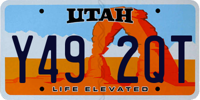 UT license plate Y492QT