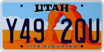 UT license plate Y492QU