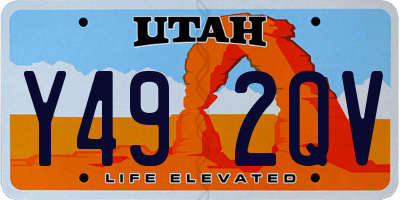 UT license plate Y492QV