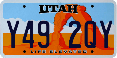 UT license plate Y492QY