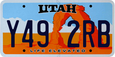 UT license plate Y492RB