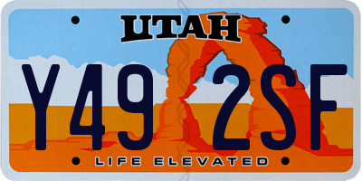 UT license plate Y492SF