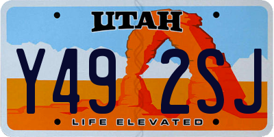 UT license plate Y492SJ