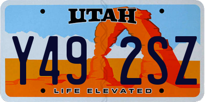 UT license plate Y492SZ