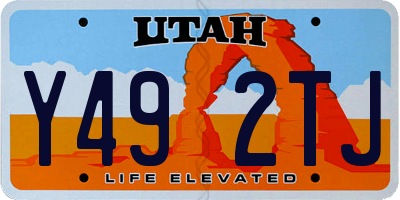 UT license plate Y492TJ