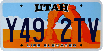 UT license plate Y492TV