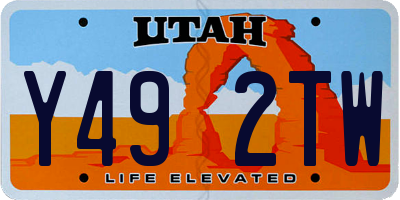 UT license plate Y492TW