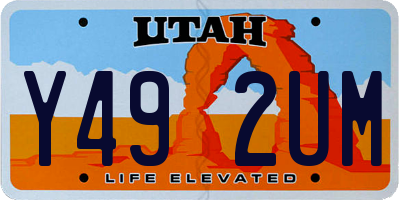 UT license plate Y492UM