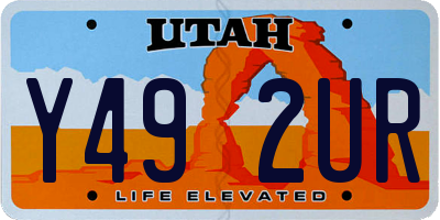 UT license plate Y492UR
