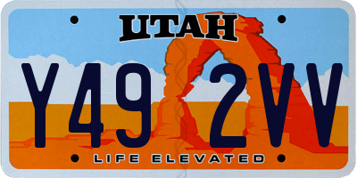 UT license plate Y492VV