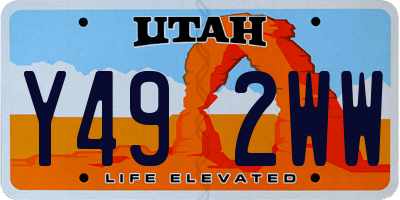 UT license plate Y492WW