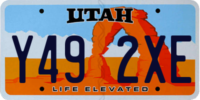 UT license plate Y492XE