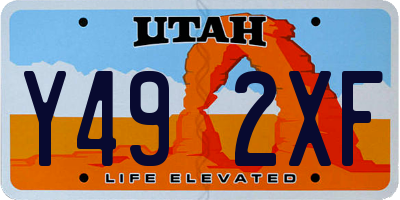 UT license plate Y492XF