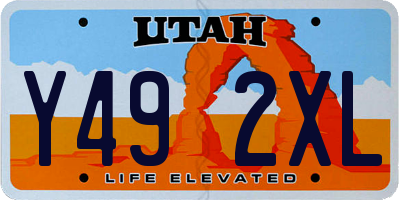 UT license plate Y492XL