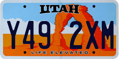 UT license plate Y492XM