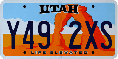 UT license plate Y492XS