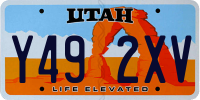 UT license plate Y492XV