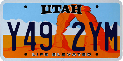 UT license plate Y492YM
