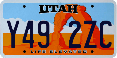 UT license plate Y492ZC