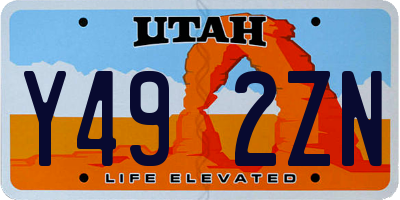 UT license plate Y492ZN