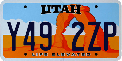 UT license plate Y492ZP