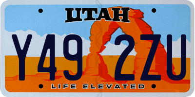 UT license plate Y492ZU