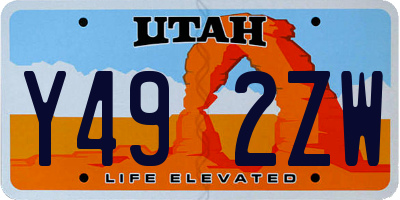 UT license plate Y492ZW