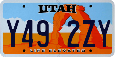 UT license plate Y492ZY