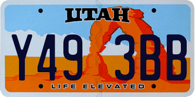 UT license plate Y493BB