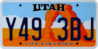 UT license plate Y493BJ