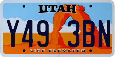 UT license plate Y493BN