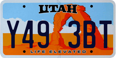 UT license plate Y493BT