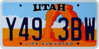 UT license plate Y493BW