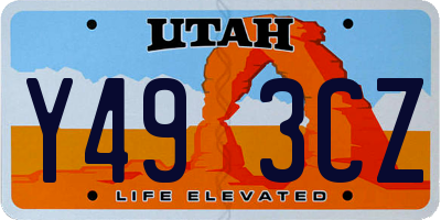 UT license plate Y493CZ
