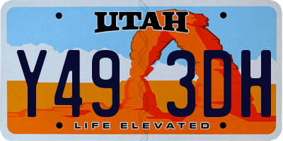 UT license plate Y493DH