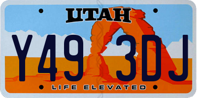 UT license plate Y493DJ