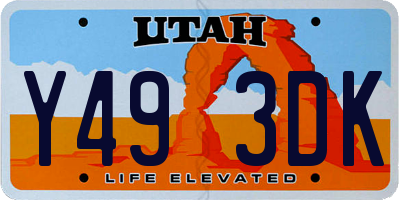UT license plate Y493DK