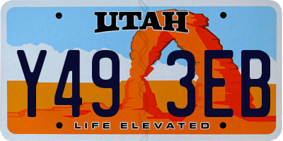 UT license plate Y493EB