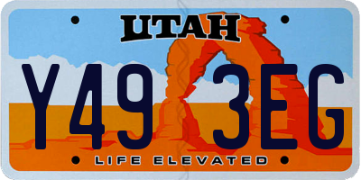 UT license plate Y493EG