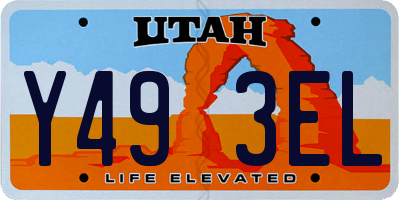 UT license plate Y493EL