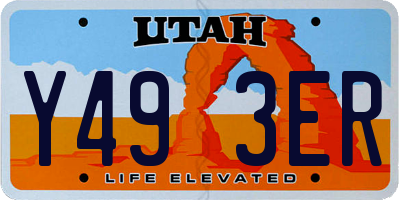 UT license plate Y493ER