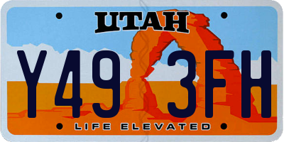 UT license plate Y493FH