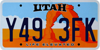UT license plate Y493FK