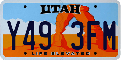UT license plate Y493FM