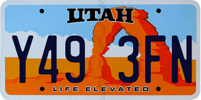 UT license plate Y493FN