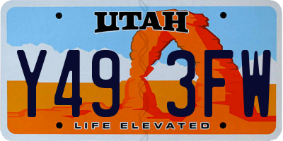 UT license plate Y493FW